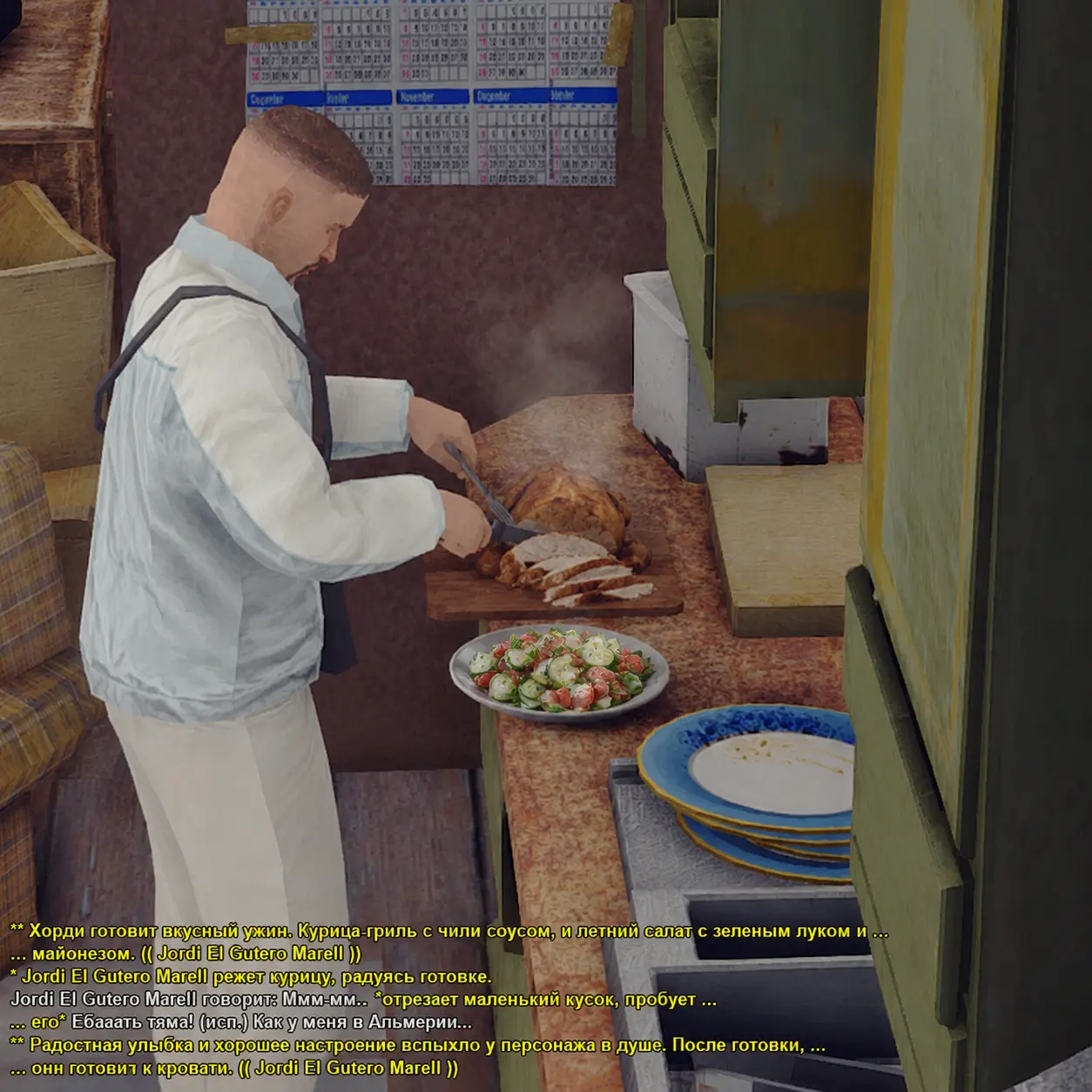 Gritty Kitchen Feast in Retro Game Style.webp