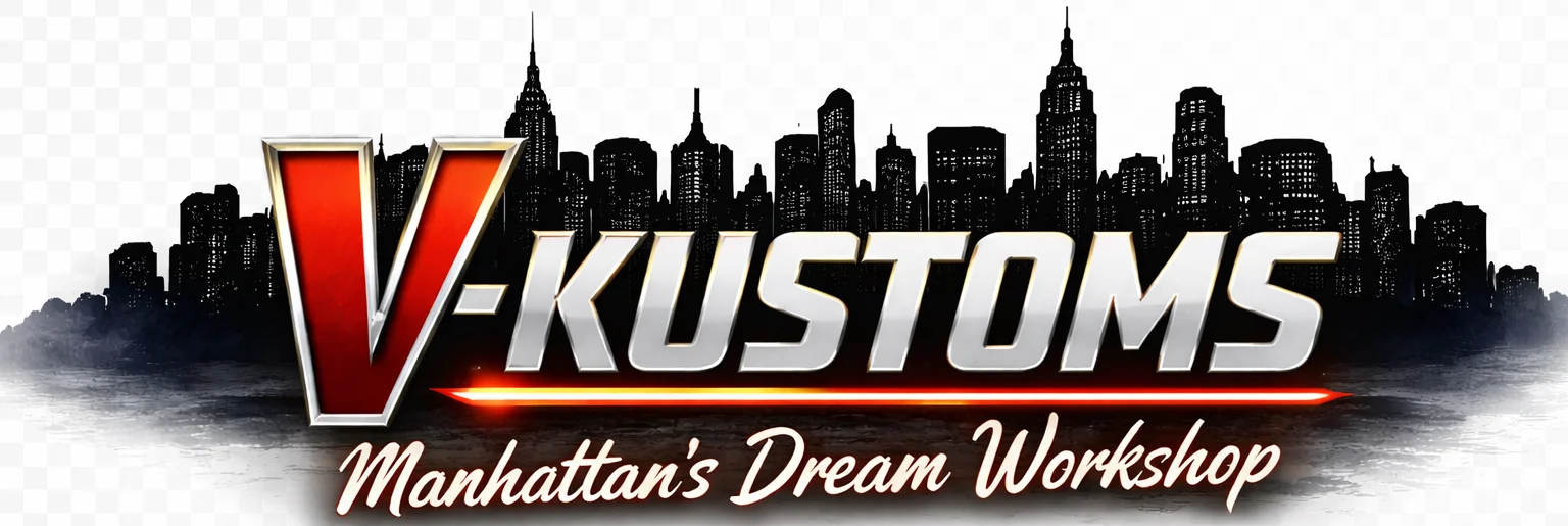Логотип _V-KUSTOMS_ с манхаттанским небоскрёбом.webp